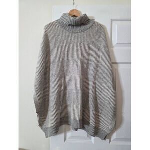 Barbour Grey Wool Poncho S